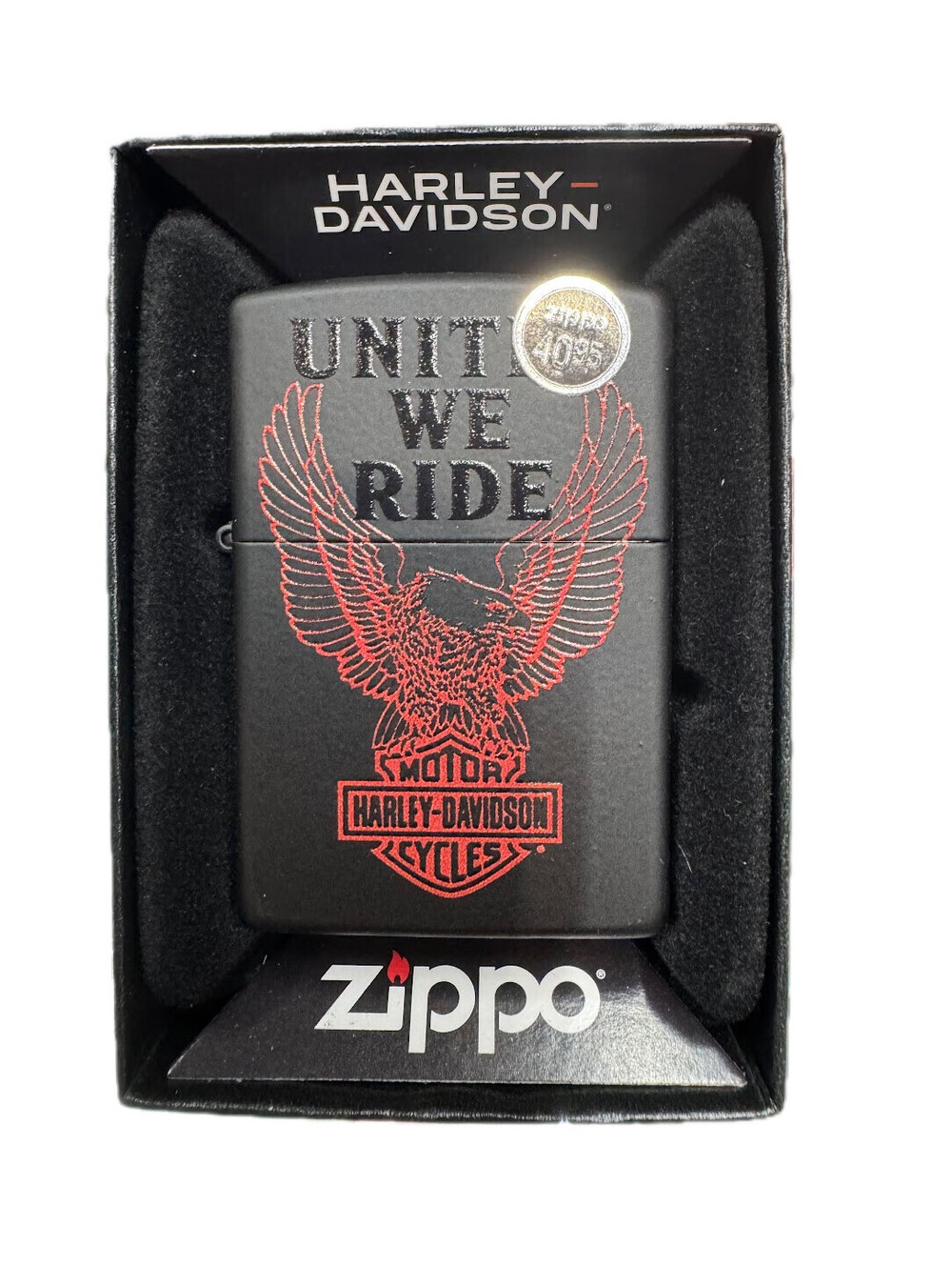 Zippo Windproof Harley Davidson Lighter, United We Ride, 48983